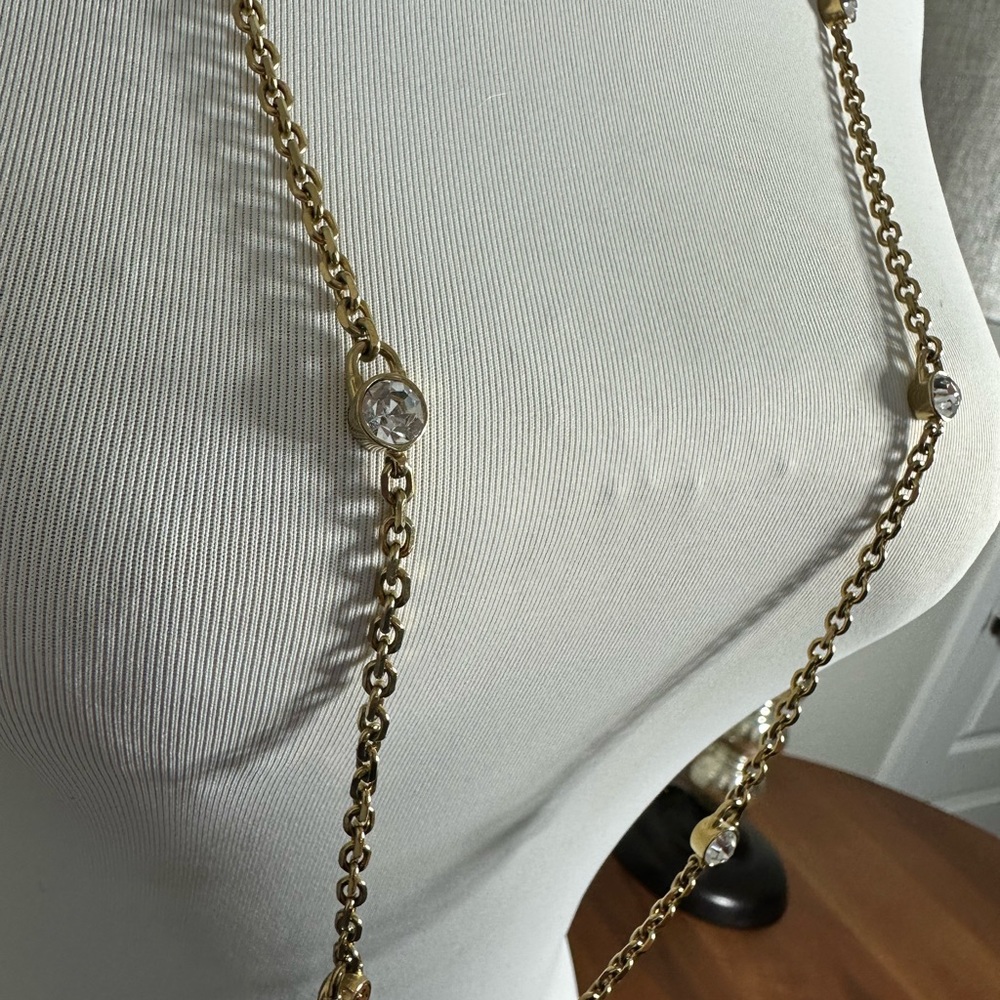 Michael Kors gold tone padlock necklace. Rare - Picture 3 of 8